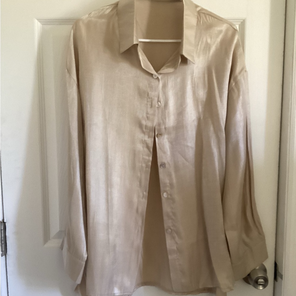 Silky with a bit of sheer blouse